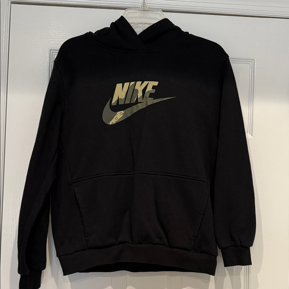 Nike Black Hoodie with Gold Logo